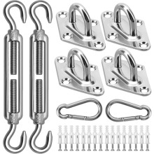 Kit de fixation pour voile d'ombrage, 12,7 cm (5 po) en acier inoxydable 304, compatible avec les voiles d'ombrage rectangulaires et triangulaires,