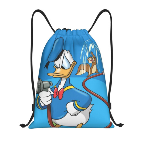 Κλασική τσάντα με κορδόνι Donald Duck, πτυσσόμενη, αθλητική, γυμναστικής, τσάντα με
