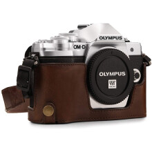 MG1351Olympus OM-D E-M10Mark III Ever Ready läderkameraväska med rem, med y-åtkomst, mörk