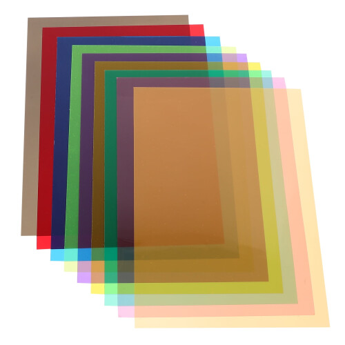 27 Stück Gel-Farbfilter, transparente Filmfilter, Korrekturlichtfilter, Blitzchips