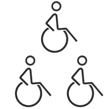 3-delt skiltning til kørestolsbrugere i akryl til handicappede