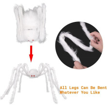 Offres du Cyber Monday 2024 - Décorations d'Halloween Viflosae - Crâne factice d'Halloween - Grande araignée en peluche - Ornement d'araignée -