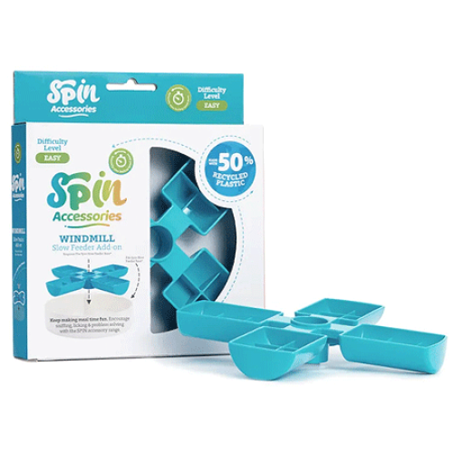 PetDreamHouse SPIN Insert para comedouro lento, cor azul moinho de vento