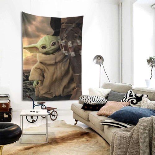 Ταπισερί Baby Yoda, Αδιάβροχη Πολυεστερική Κάθετη Διακόσμηση για Υπνοδωμάτιο, 1