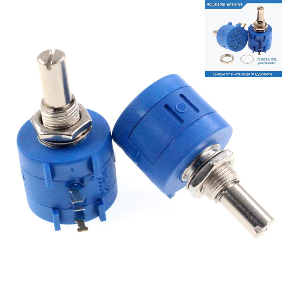 Jixopn 3590S-2-103L Multiturn Potentiometer 100 200 500Ohm 10 Ring Adjustable Resistor 1K 2K 5K 10K 20K 50K 100K 3590 103 9164030232419
