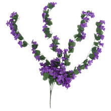 4-bladige kunstbloem, hangende bloemen, violette imitatierank, bruilofts- en huisdecoratie (dieppaars)