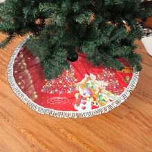 Weihnachtlicher Baumrock mit Fransen und Spitze, weich, leicht, angenehm anzufassen, 76 cm (30 Zoll)