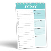 Bloc-notes Liste de tâches - Agenda quotidien, feuilles détachables non datées, 25,4 x 19 x 0,8 cm, organisateur de productivité avec planning