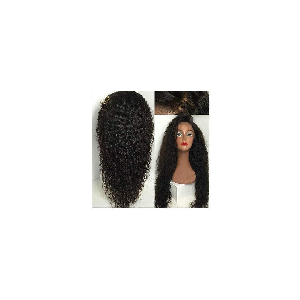 Unisex 14 Inch Afro Curly Human Hair Lace Front Wig With Natural Hairline And Wet Jerry Curls