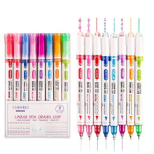 Bolígrafos de gel Bouanq, lápices de colores con punta de 8 formas curvas, secado rápido, bonitos bolígrafos con forma de pincel para colorear y