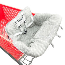 Walmeck Multifunctionele 2-in-1 Winkelwagenhoes Kinderstoelhoes met Verdikt Zacht Kussen Transparante Telefoonhouder voor Jongens en Meisjes