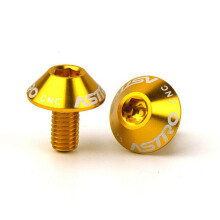 Lot de 2 vis de fixation pour porte-bidon, en alliage d'aluminium 7075, pour VTT et vélo de route, M5*12, finition dorée