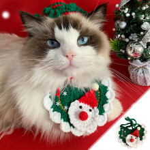 Weihnachtsschal für Hunde und Katzen, handgefertigte Weihnachtsoutfits für Hunde und Katzen, Speichelhandtuch und Accessoires für