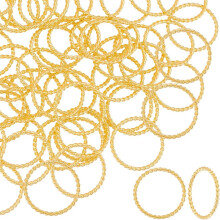 50 anneaux torsadés dorés de 26 mm de diamètre intérieur en alliage hypoallergénique, parfaits pour la création de boucles d'oreilles,