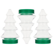 Set di 3 barattoli per caramelle a forma di albero di Natale Guangmc con coperchio, ideali come regalo per le feste.