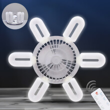 Kraoden új, U alakú, 6 levelű LED-es összecsukható levéllámpa, távirányítós, fényerő-szabályozású ventilátorlámpa