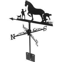 Tuindecoratie met boerderijtafereel, paard, windwijzer, vintage decoratie, tuindecoratie, windwijzer voor in het gazon, tuindecoratie