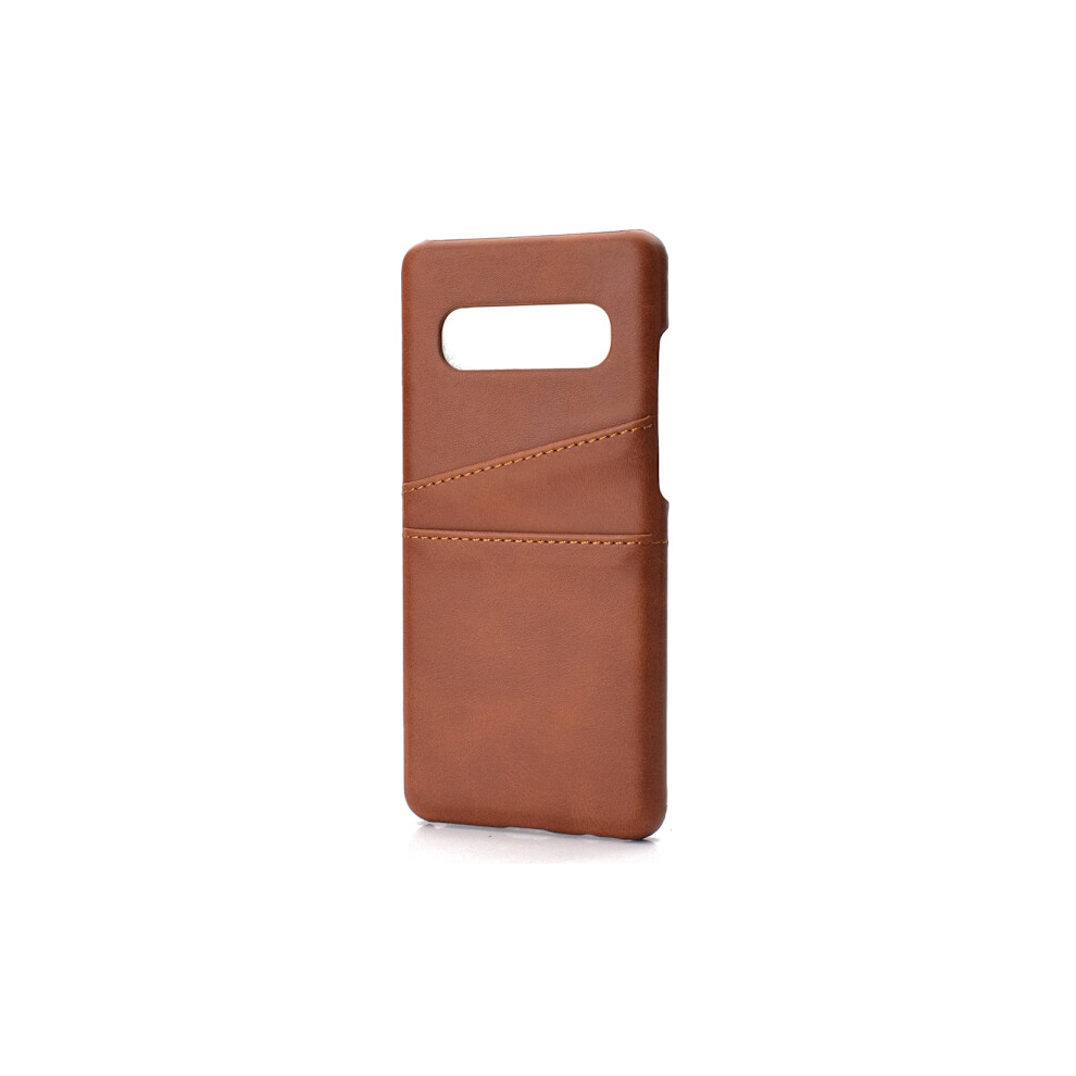 Compatible With Samsung Galaxy S10 - Stylish Case With Card Slot Dark Brown 9464372818723