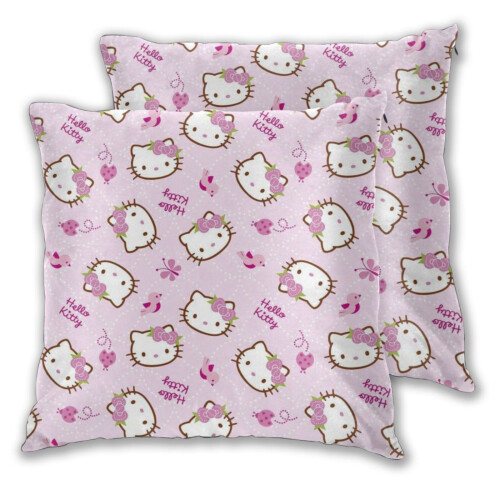 Μαξιλαροθήκες Hello Kitty, σετ 2 μαξιλαροθηκών για καναπέ-κρεβάτι σαλονιού 16"X16" 1