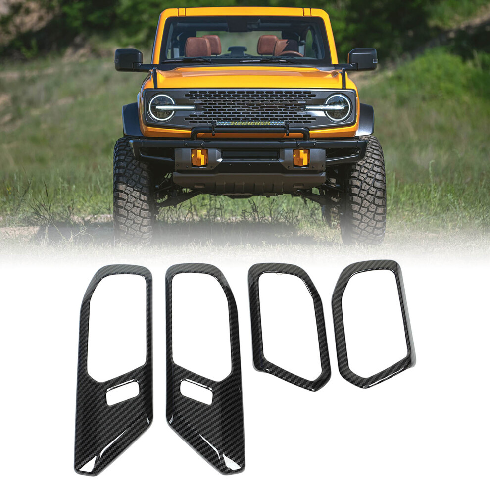 Carbon Fiber Style Inner Door Handle Trim For Ford Bronco 2021+ 6951381505292