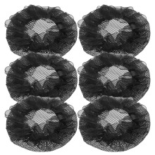 6pcs Ballet Bun Hair Net Elastic Breathable Mesh with Lace for Dance Skating Gymnastics