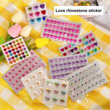 Xeyise 3D Faux Crystal Heart Sticker Self-Adhesive Easy to Apply Perfect for DIY Scrapbooking Journaling Supply