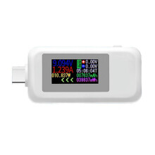 Type-C Tester DC Digital Voltmeter Current Voltage Meter Amp Volt Ammeter Detector Power Bank Charger Indicator-White