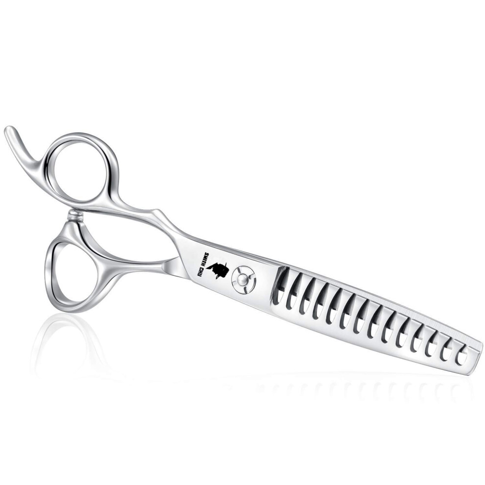 Silver Left Handed 6.0 Inch Thinning Scissors Japanese 440C Hair Shears With Ergonomic Design