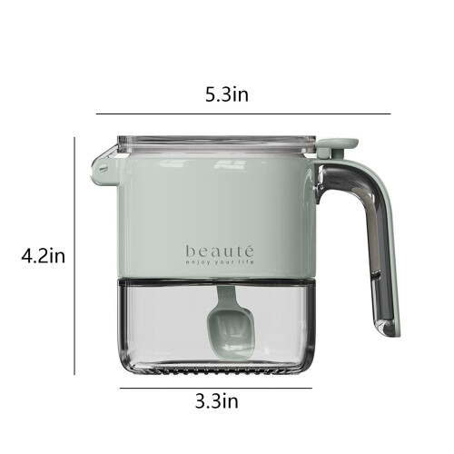 Γυάλινα βάζα μπαχαρικών Kraoden 400ML, με κουτάλια και καπάκια, αποθήκευση μπαχαρικών 1