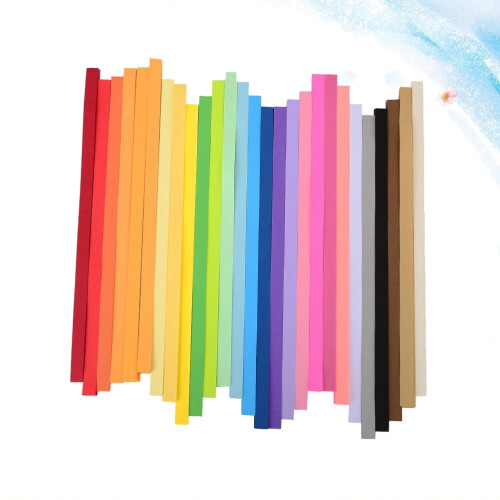 2700 φύλλα μονόχρωμες λωρίδες χαρτιού Origami με πτυσσόμενο αστέρι, χαρτί 2