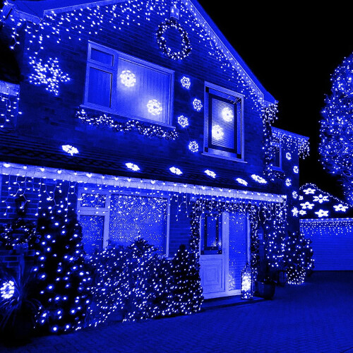 Μπλε LED φωτάκια σε σειρά, 16ft50 λαμπτήρες, λειτουργία με μπαταρία, 8 λειτουργίες, 2