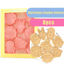 Christmas Cookie Cutter Set, Christmas Themed Baking Tools Food Grade Plastic Cookie Moulds Easy To Use For Holiday Dessert DIY