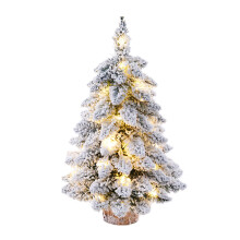 Snowy Christmas Decorations: Artificial Christmas Tree, High Quality Materials, Fire Resistant Needles, Durable Base, Lifelike Branches, White
