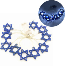 Hanukkah Star Of David Lights USB Powered Festival Decor Cool Blue LED String Light Religious Holiday Ornaments For Indoor Outdoor Use