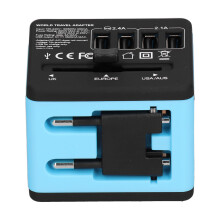 Universell reiseadapter for flere regioner, hurtigladende USB-C verdensomspennende strømadapter med intelligent strømjustering