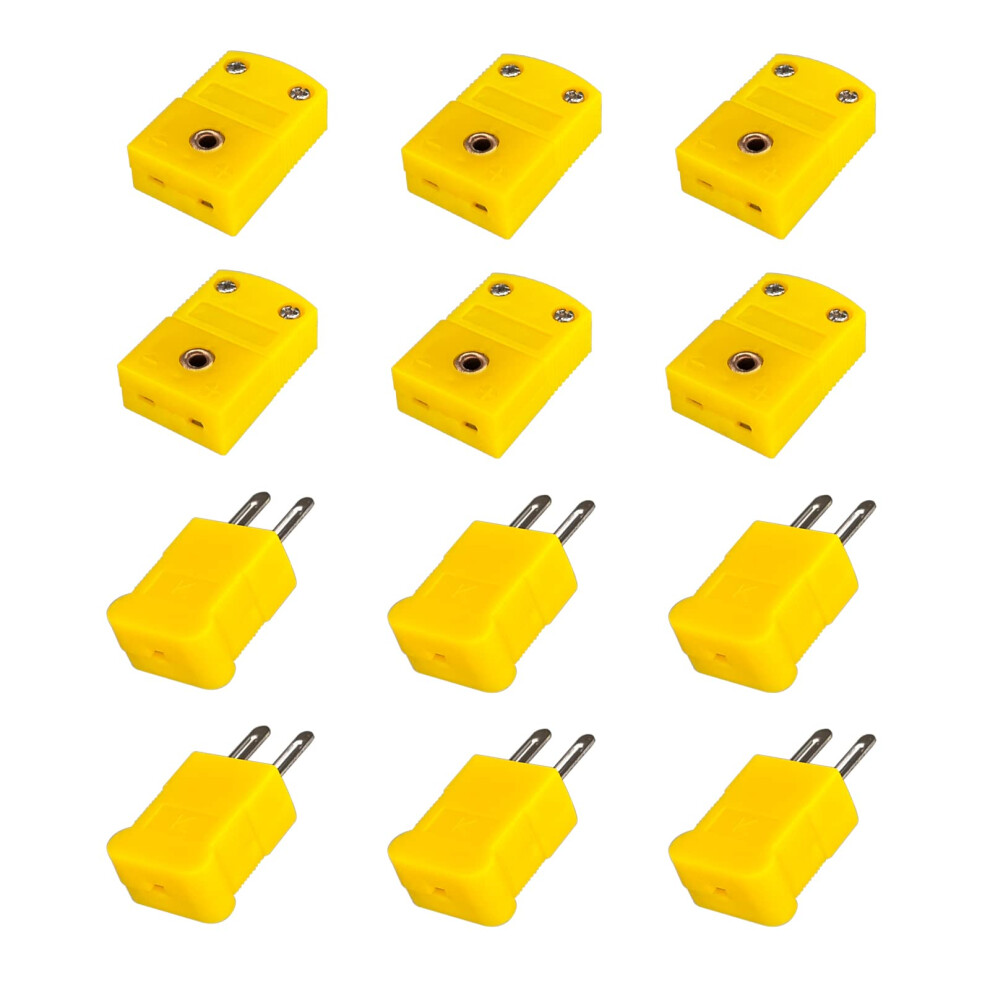 K Type Thermocouple Connector Set 6 Pairs Male And Female Plugs Temperature Resistant 9365369031241