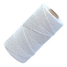 Macrame Cord for DIY Projects, Cotton Rope Natural Cotton Fiber Soft and Durable Woven Tapestry Wall Hanging Decorative Rope for Handmade Crafts Plant