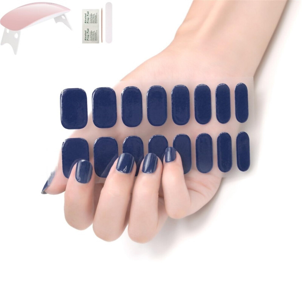 Semi Cured Gel Nail Strips Glossy Finish Long Lasting UV LED Compatible Easy Peel Color #12
