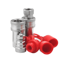 Ensemble de raccords hydrauliques à déconnexion rapide ISO7241-1A, filetage NPT 3/8", avec capuchon anti-poussière