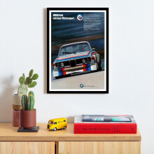 Afiș publicitar vintage pentru curse BMW