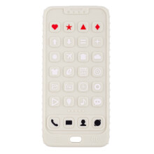 Casewin 1 Pack Cellphone Shape Baby Teething Toys,Soft Silicone Teething Toys for Babies 6-12months,Baby Phone Toys 6 to 12 Months(White)