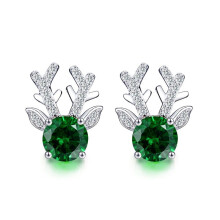 Pendientes de diseño Sense con circonitas incrustadas con motivos de animales para mujer, pendientes de moda navideña, nuevos pendientes con astas