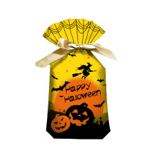 50 Halloween-Süßigkeitentüten mit Kordelzug, Kürbismotiv, Mehrzweck-Verpackungsbeutel zum Schnüren für Halloween