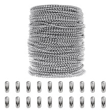 Xiuh kralenketting 10 meter (33 ft) roestvrijstalen kralenketting voor het maken van sieraden en doe-het-zelf knutselprojecten, zilverkleurige