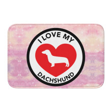 I Love My Dachshund Super Soft Non Slip Bath Rug For Bathroom Kitchen Bedroom Home Floor Carpet, 15.75x23.62in Floor Mats