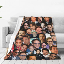 Robert Downey Jr. söpö anime-peitto, lahjoja tytöille ja pojille, superpehmeä ja kevyt flanelli, 60x50 tuumaa, kaikkiin vuodenaikoihin