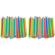 Casewin 300 PCS Straws Spoon Snow Plastic Cone Straw Scoop Disposable Smoothie Drinking Cones Milkshake Supplies Reusable Filter