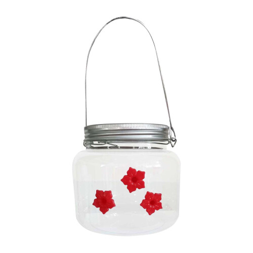 Ταΐστρα κολιμπρί Gnobogi 500ml, Clear Flow Design, Φορητή Κρεμαστή Ταΐστρα Εξωτερικού Χώρου για 1