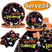 Halloween-paperilautaset Halloween-juhlien koristeluun Kertakäyttömukit Lautasliinat Pöytäliinat Halloween-syntymäpäiväjuhlien tarvikkeet