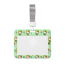 Estuche para tarjeta de identificación de Hello Kitty (horizontal): ecológico, ligero y elegante, con cordón desmontable, 10 cm x 7,5 cm,